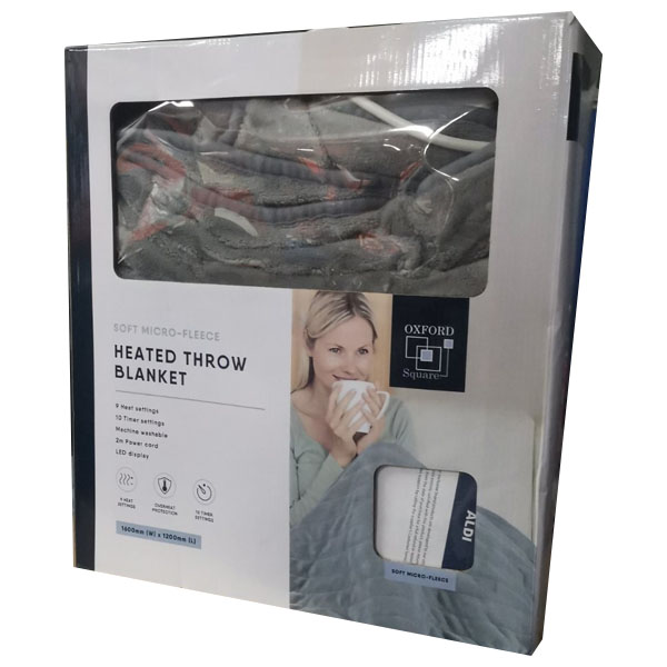 oxford square travel heated blanket