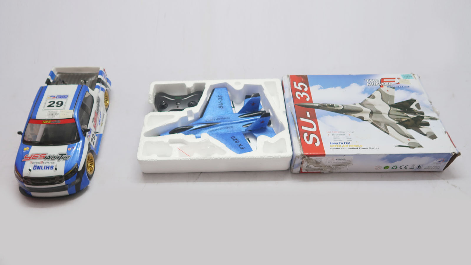 Stun Flying Aircraft Toys and RC Racing Car Toys - 2 Units - Stun