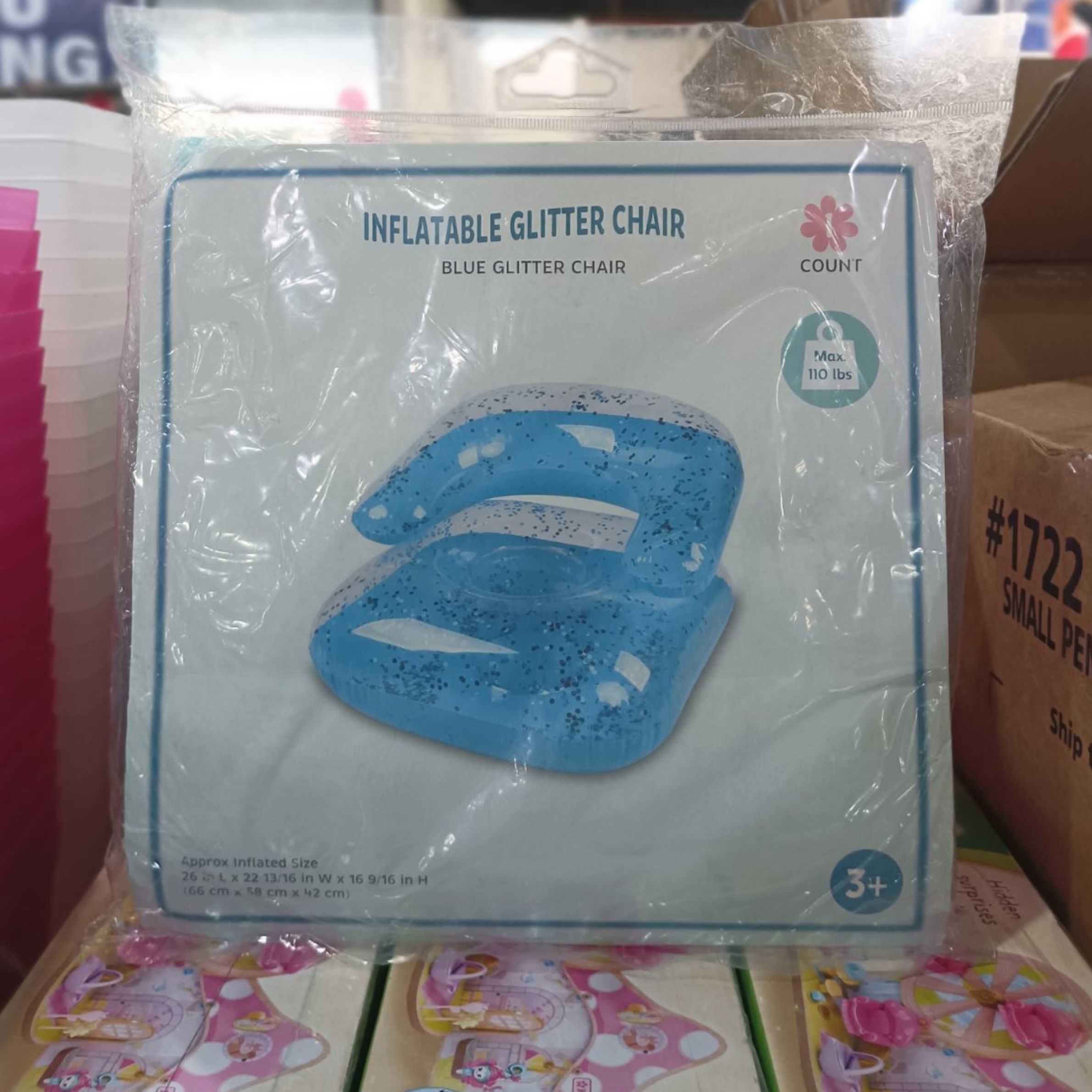 Count Inflatable Glitter Chair | HMR Shop N' Bid