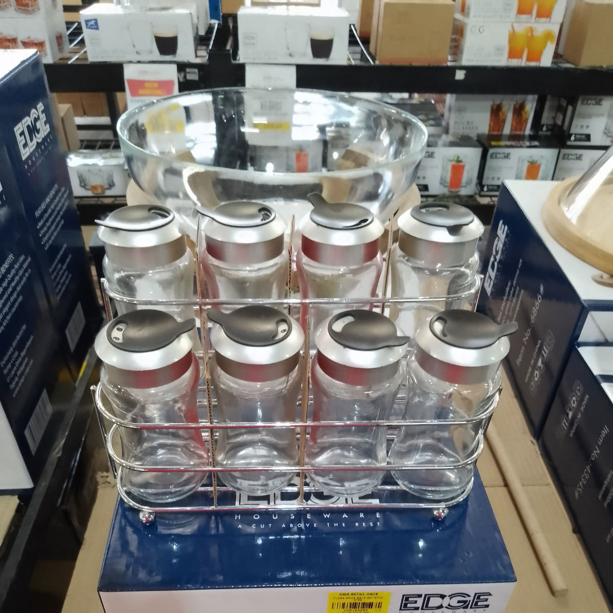Glass Spice Rack Set 8PCS | HMR Shop N' Bid